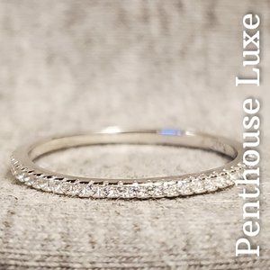 SOLID 925 Sterling Silver Full Circle Micro-Pave Band